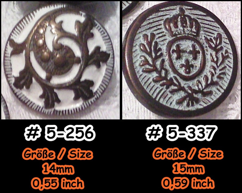 Metal Buttons, Button, Antique, Medieval, Reenactment, LARP, Coat of Arms, Casual, Antiquity, Military, Costume, Uniform, Casual, 5-256337 image 4