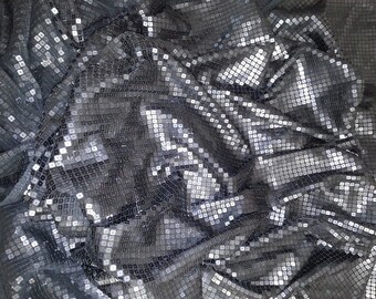 Sequin fabric, sequins, party, evening dress, cocktail dress, embroidery lace, lingerie fabric, lace, chantilly, lingerie, 77-107 fb. black