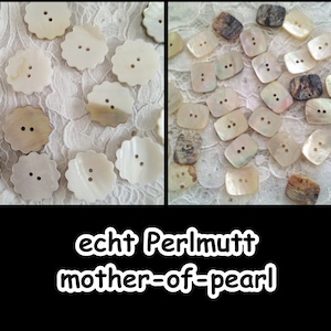 Perlmutt-Knöpfe, Perlmutt, Perlmuttknopf, mother-of-pearl, Knopf, Button, Muschel, Natur, Casual, 5-18205 Bild 1