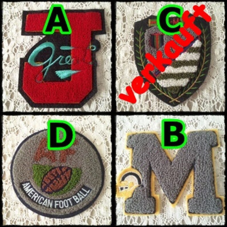 Application American football, motif, applique, sewing motif, decorative motif, embroidery, initials, sports, American football, 4-195 image 3