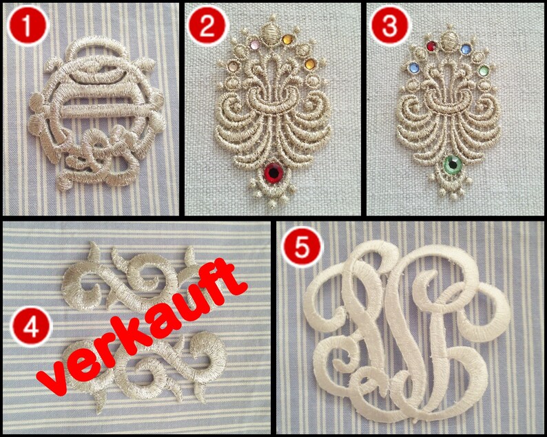 Embroidery motif, Iron-on motif, Appliqué, Gold, Silver, Accessories, Accessory, Trim, Label, Embroidery, Lurex 1-52545563 image 2