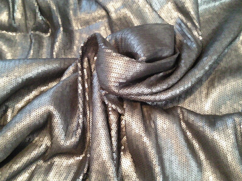 77-105 fb Sequin fabric matt grey sequin fabric