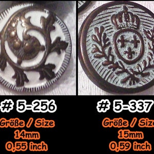 Metal Buttons, Button, Antique, Medieval, Reenactment, LARP, Coat of Arms, Casual, Antiquity, Military, Costume, Uniform, Casual, 5-256337 image 2
