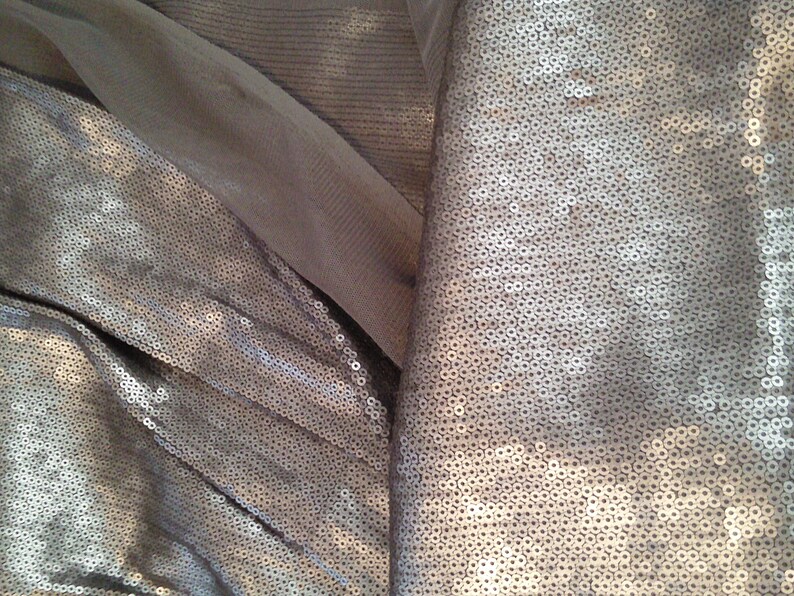 77-105 fb Sequin fabric matt grey sequin fabric
