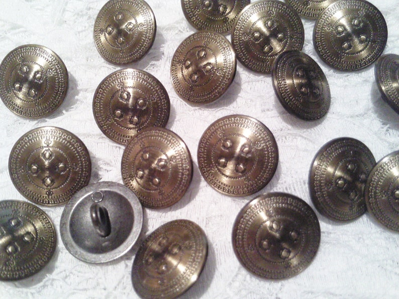 Metal Buttons,Button,Antique,Middle Ages,Reenactment,LARP,Coat of Arms,Knights,Antiquity,Historical,Military,Costume,Uniform,Casual,Sport,Jeans, 5-263 image 3