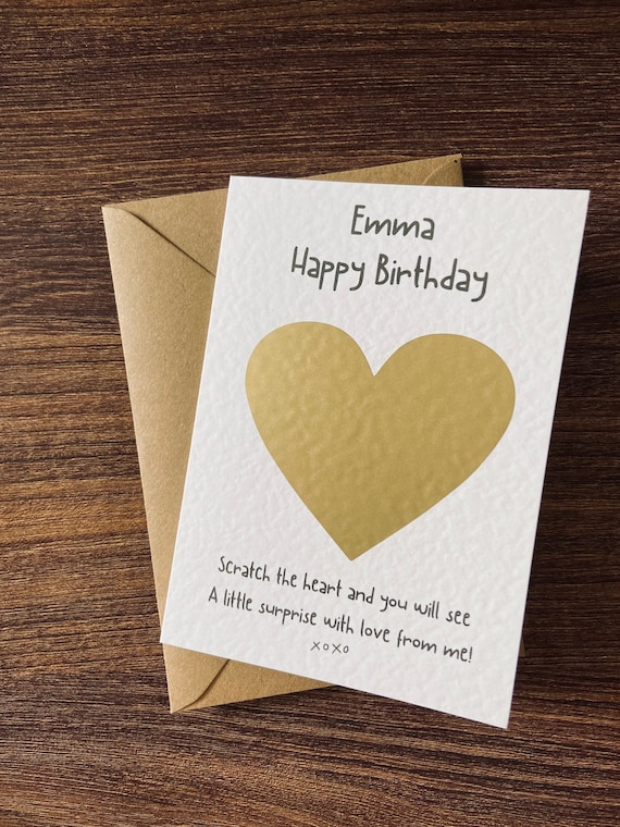 Surprise Card Birthday Surprise Reveal Card Scratch Card - Etsy