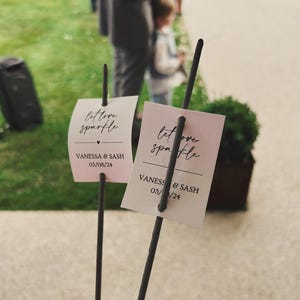 Wedding Sparkler Personalised Tag, Wedding Stationary, Celebration Sparkler image 2