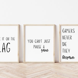Gamer Quote Boys Room Print, Video Game Wall Art, Gaming Poster, Game Room Decor, Geeky Gift