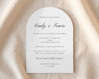 Arched Wedding Invitation, Elegant Wedding Invites with Tassel