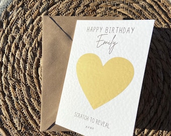 Surprise Reveal Scratch Card, Scratch Off Surprise, Birthday Surprise Reveal