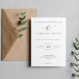 Wedding Invitation Digital Download, Evening Reception Invitation, Day Invitations