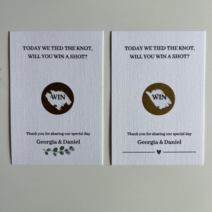 Wedding Scratch Card, Wedding Favour, Drinks Token, Win A Drink