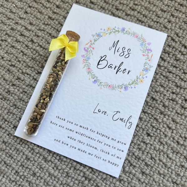 Thank You Teacher Gift, Wildflower Seed Gift, End Of School Year