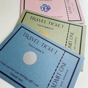 Surprise Holiday, Flight Ticket, Surprise Trip Scratch Card, Scratch Off Surprise Card, Holiday Gift