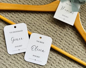 Wedding Hanger Tags, Personalised Wedding Morning Clothes Labels