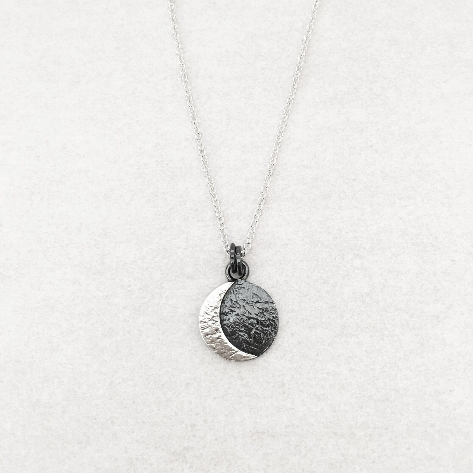 Lunar Eclipse Necklace. Sterling Silver. Nature Inspired. New Etsy