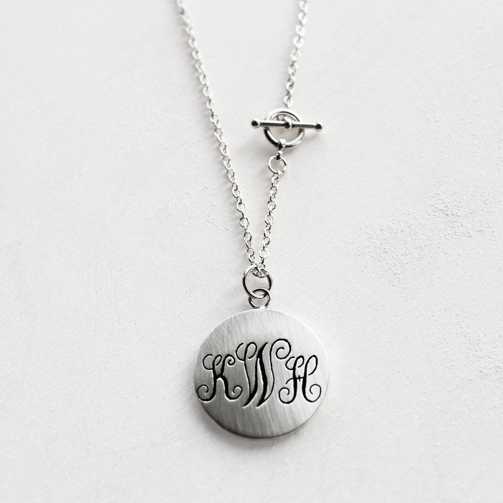 Custom Sterling Silver Monogram Necklace. Heirloom Bespoke Etsy