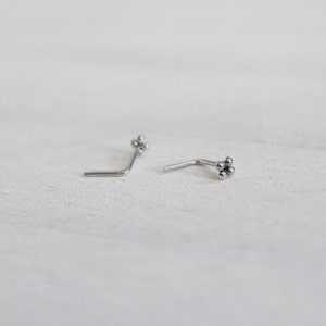 Sterling Silver Beaded Nose Pins Sterling Silver Beaded Nose Pins