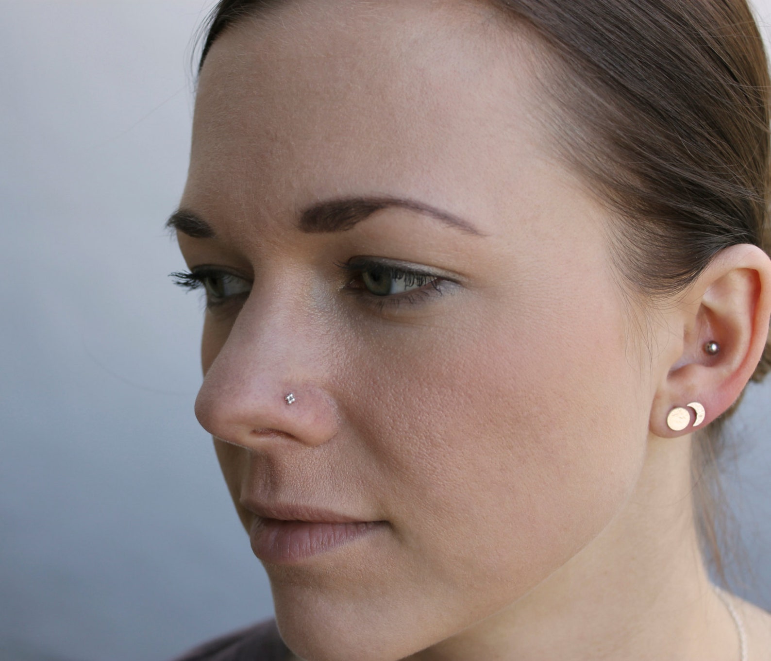 Sterling Silver Beaded Nose/ Tragus Stud. Piercing Jewelry. Etsy