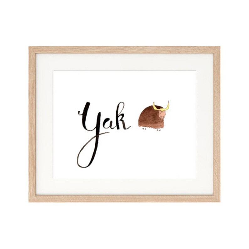 Y like Yak Learn english with fun: What animal name starts | Etsy