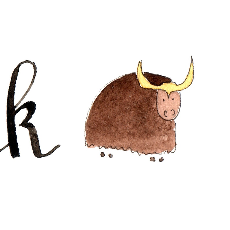 Y like Yak Learn english with fun: What animal name starts | Etsy