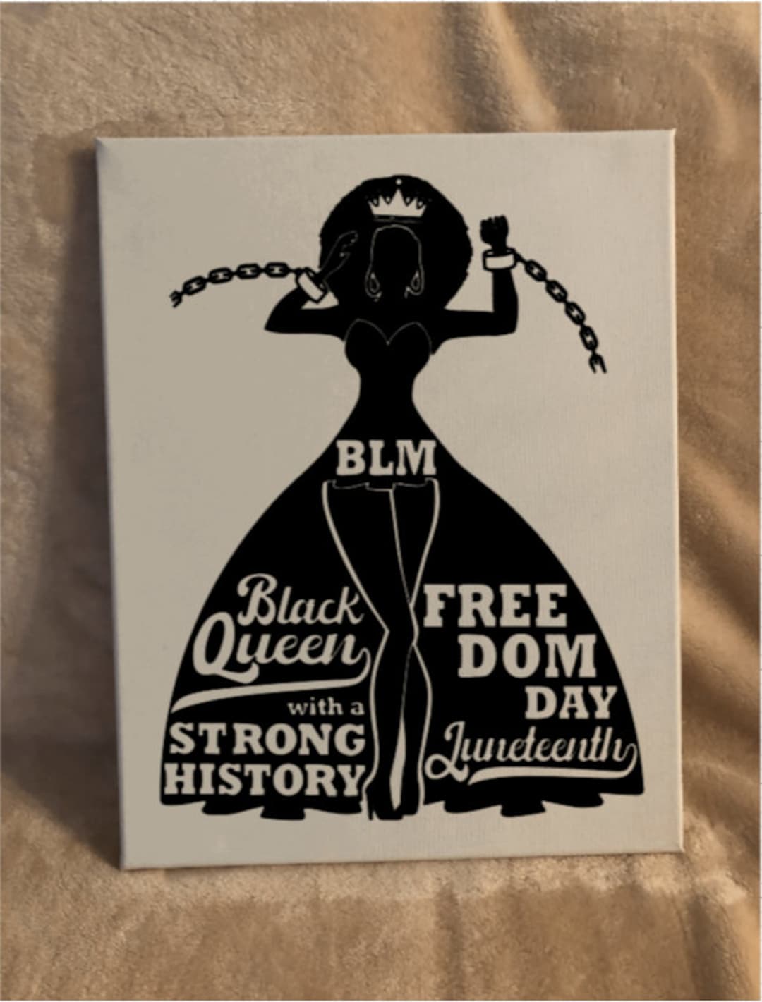 Black Queen Canvas Art / Break the Chains/ BLM / Black