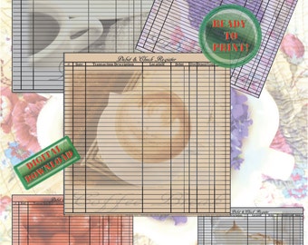 lemon meringue pie printable check register sheets debit etsy