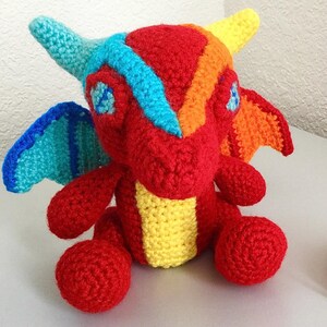Fire and Ice Dragon amigurumi pattern, crochet elemental chibi dragon pattern pdf Digital Download