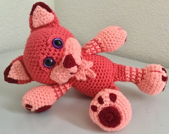 Coral the Cat pattern - crochet amigurumi animal doll pattern photo tutorial Digital Download