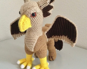 Griffin pattern - crochet gryphon amigurumi doll pattern photo tutorial Digital Download