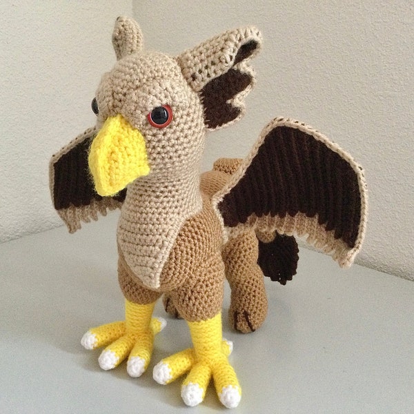 Griffin pattern - crochet gryphon amigurumi doll pattern photo tutorial Digital Download