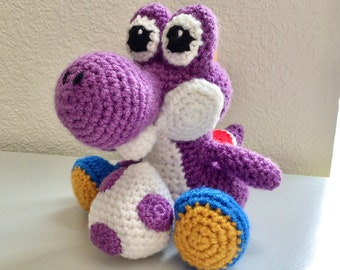 Yoshi pattern, crochet chibi t-rex dinosaur amigurumi doll with egg pattern set, Photo Tutorial pdf Digital Download