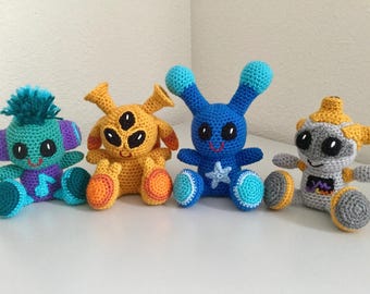 SciFi Chibi Amigurumi Pattern - Alien Roboter Mohawk und Space Bunny Häkelanleitung Digital Download