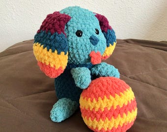 Kein Sew Zirkushund Amigurumi Muster, häkeln Welpe Plushie Anleitung Digitaler Download PDF