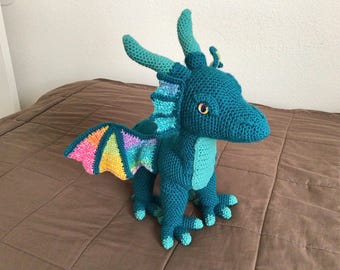 Regenbogen Wasserdrache Muster - Seeschlange Amigurumi Muster Häkelanleitung PDF Digital Download