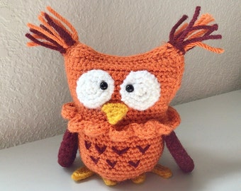 Crochet Owl pattern - animal amigurumi woodland bird pattern pdf Digital Download