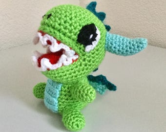 Chibi Dragon Pattern - Häkelanleitung für Amigurumi-Puppen - Fotoanleitung PDF Digitaler Download
