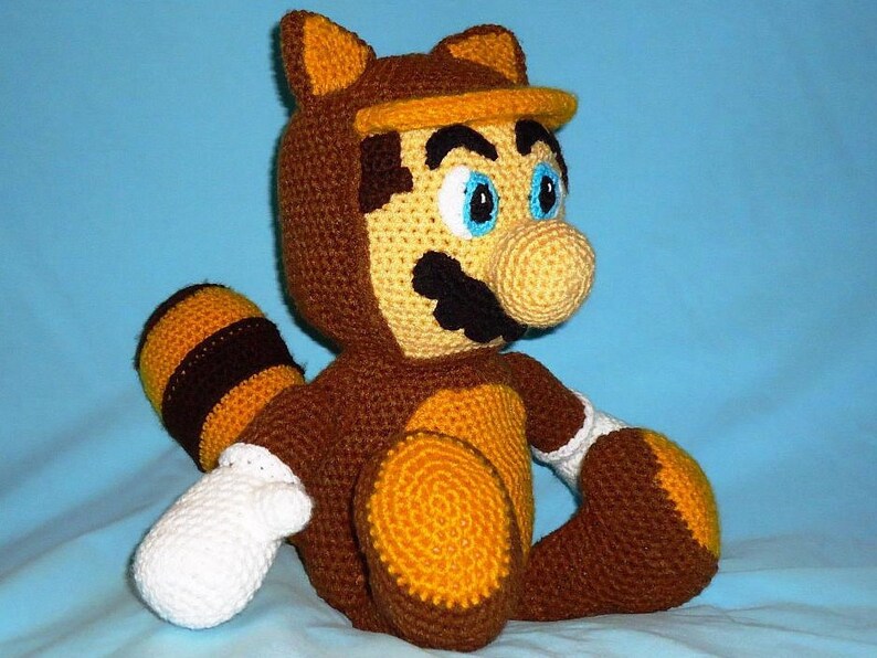 Tanooki Mario pattern crochet raccoon amigurumi pattern Etsy