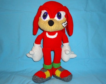 Knuckles amigurumi pattern - crochet animal red echidna pattern photo tutorial Instant Download