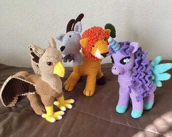 Fabelwesen Amigurumi Muster Set - Pegasus, Greif, Chimera Häkeln griechische Mythologie Muster Digitaler Download