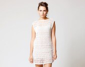 White dress, hand knitted