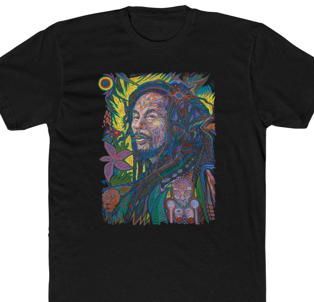 Psychedelic Rasta Psychedelic Rock Portrait of Jamaican Reggae Singer, Colorful Rasta ...