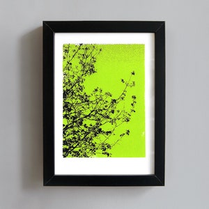 Trees screenprint - trees art print, abstract art print, tree branches art