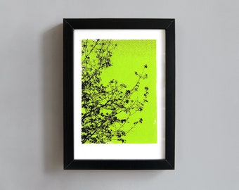 Trees screenprint - trees art print, abstract art print, tree branches art