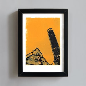 Old warehouse screenprint - industrial art print, architecture art print, city wall art