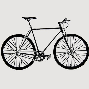 Bike lover art print - bike art, bike linocut print, cycling wall art