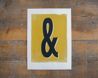 Impresión Ampersand: impresión de monograma, tipografía tipográfica