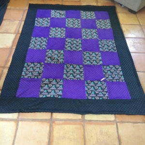 Arizona Diamondbacks Quilted Blanket: Adult XL Purple Minky Throw