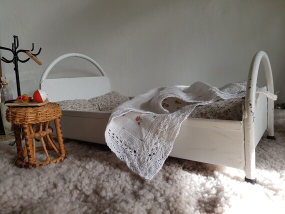 vintage metal doll crib