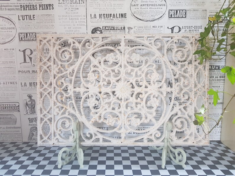 Vintage French Cast Iron White Painted Image 0